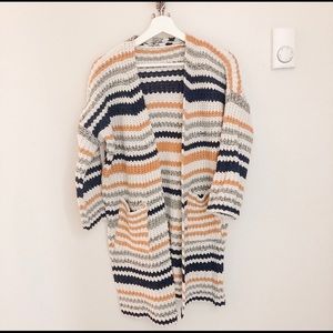 Long Striped Cardigan